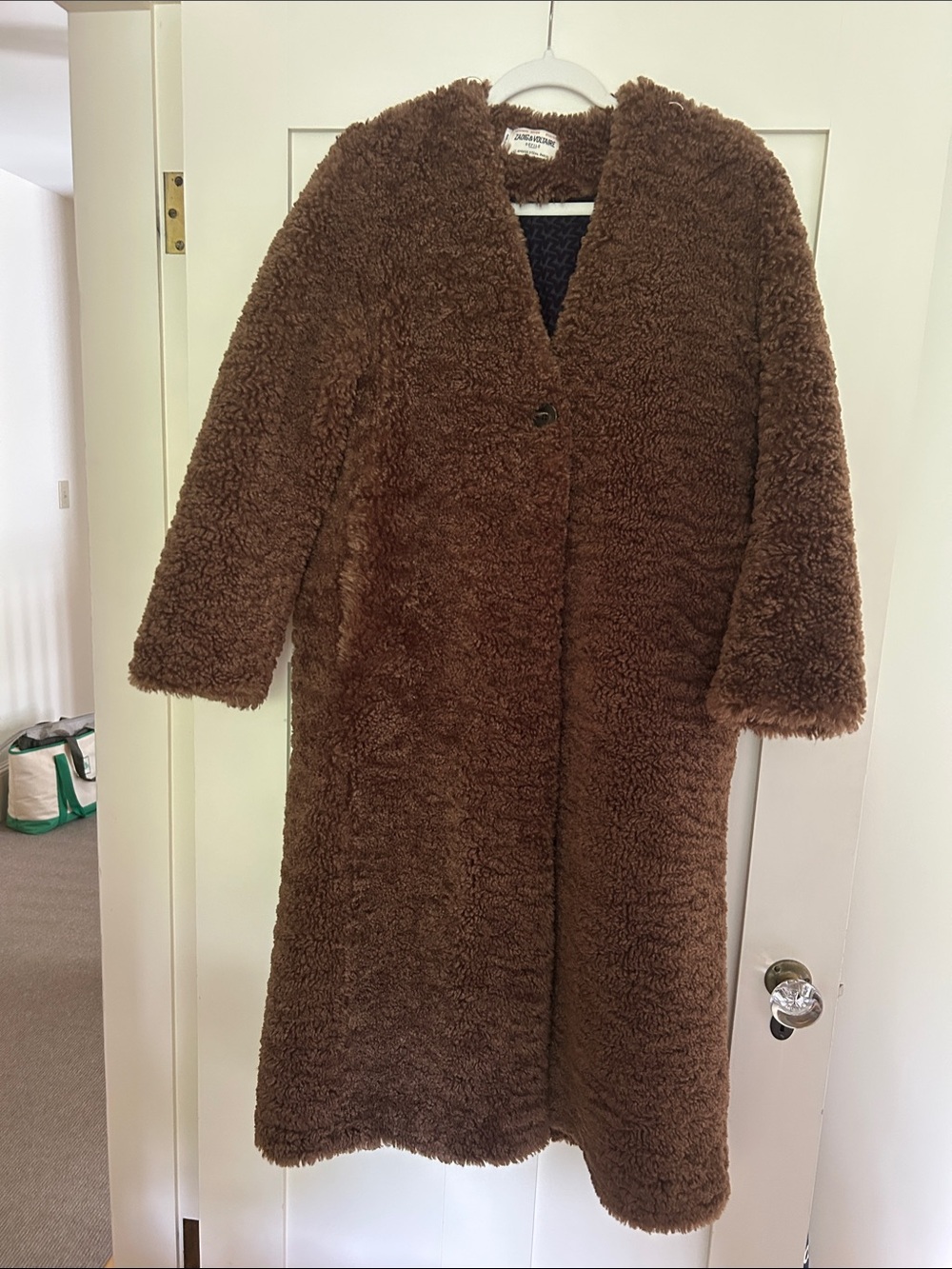 Zadig & Voltaire Brown Teddy Faux Shearling Coat
